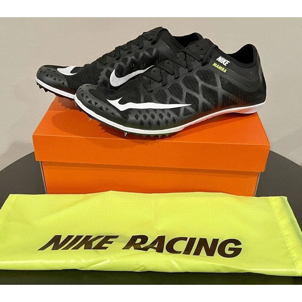 Nike Zoom Mamba 3 Track Spikes Mens Size 13 Shoes Black Volt 706617-017 w/ Bag‎